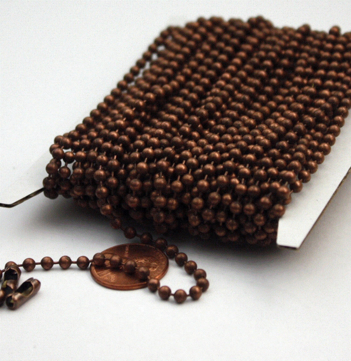 Sample 3 feet Antique Brass/Copper/Rhodium/Gunmetal/Champagne Gold/Black Big Chunky Ball chain - 3.2mm - with 5 Pcs FREE Connector