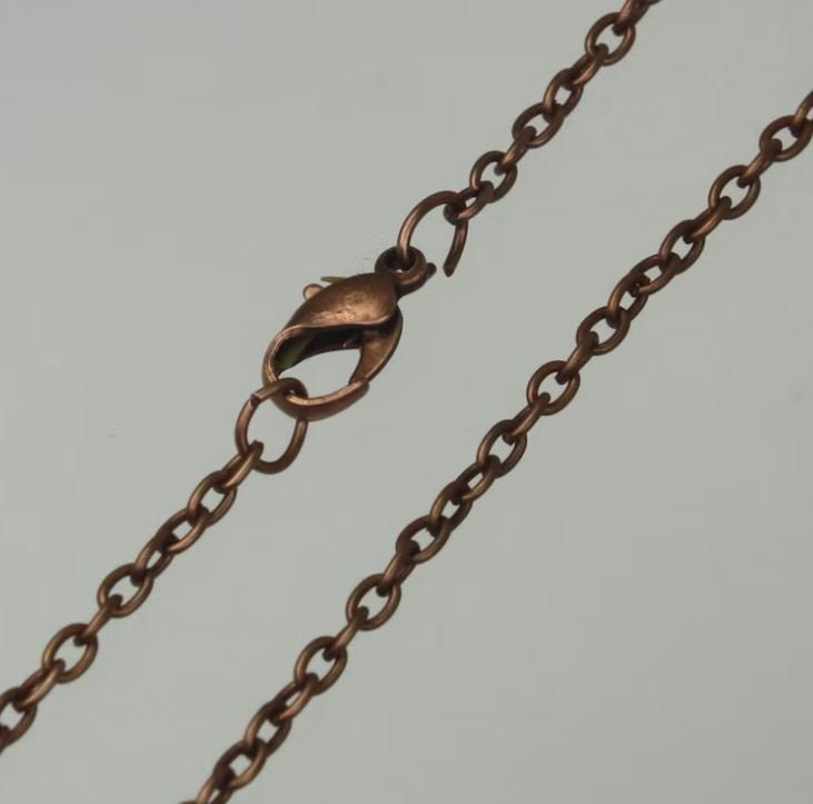 24 inch Pre Made Cable Chain Necklace With Lobster Clasp - Antique Brass/Copper/Rhodium/Gunmetal Plated - 3.8x2.6mm Link - 0.7mm Wire