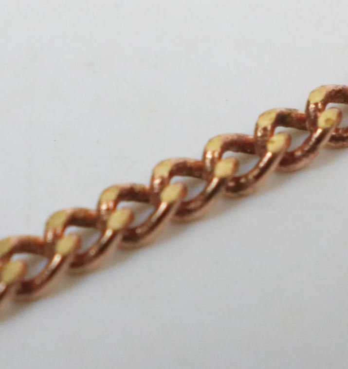 32 feet spool of Raw Brass (Copper Color) (No Plated Virgin) Copper SOLDERED Round Sturdy Diamond Cut Curb Chain - 2.3mm Solder link - 2.3F