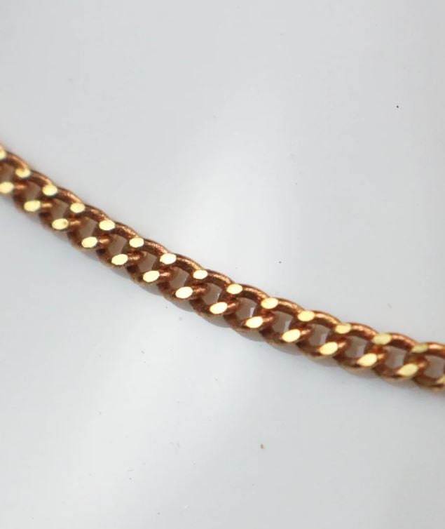 32 feet spool of Raw Brass (Copper Color) (No Plated Virgin) Copper SOLDERED Round Sturdy Diamond Cut Curb Chain - 2.3mm Solder link - 2.3F