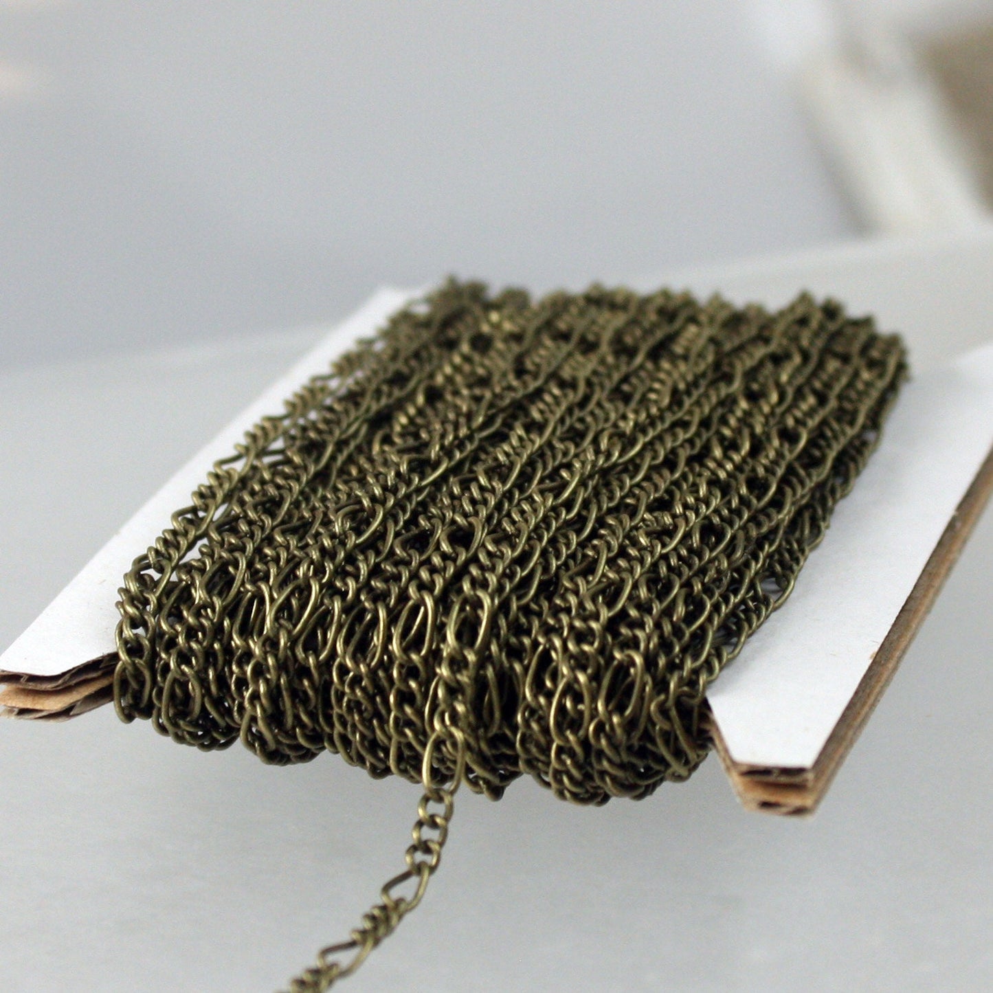 Antique Bronze Chain Bulk Chain, 32 ft Spool of Antique Brass Sturdy figaro chain 2.9mm,Soldered Chain Wholesale Chain DIY - 2.9FIGARO