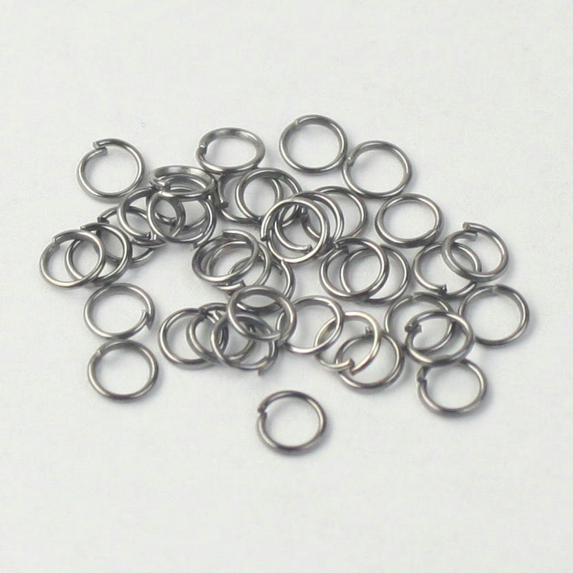 4mm Jump Rings, 1000 Gunmetal Jump Rings Jumprings Open 4x0.5mm 24 Gauge 24G Link Connector Open Jump Rings - 5x4mm