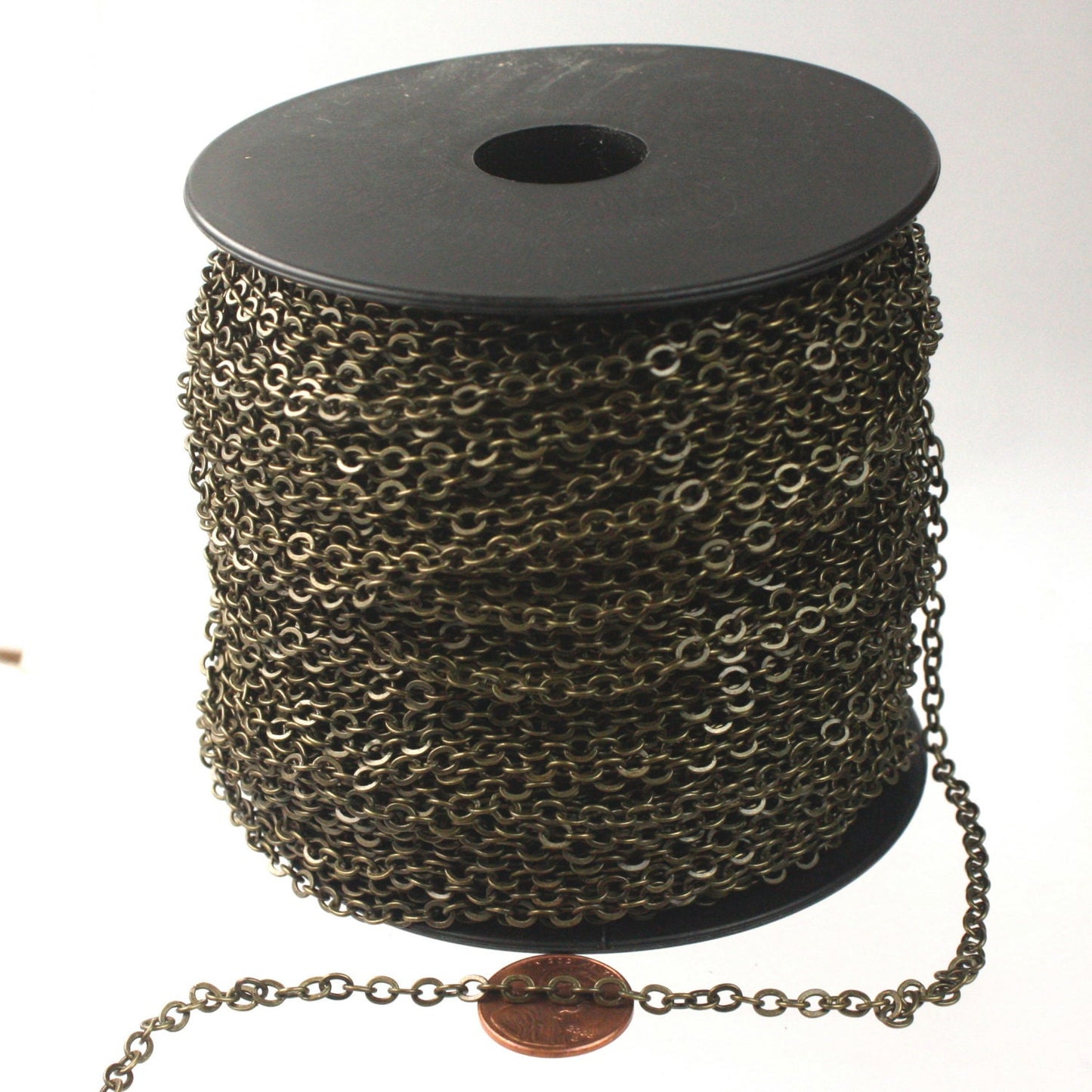 50 ft of Antique Brass Large BIG Flat Cable Chain - 4X3.5mm SOLDERED link - - 435F