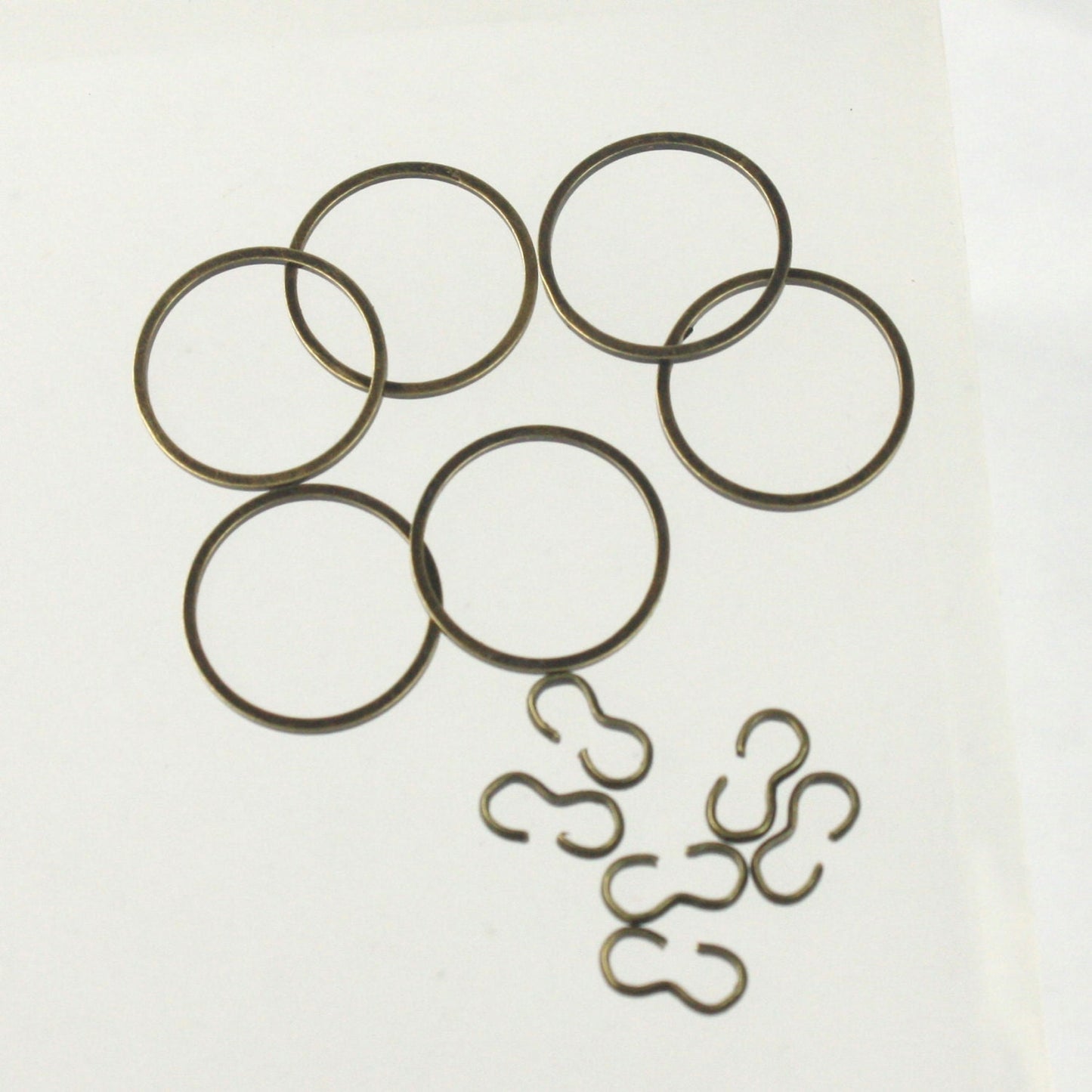 50 pcs of Antique Brass Plated Brass Soldered Ring - 15 mm 18G - Ship from California USA