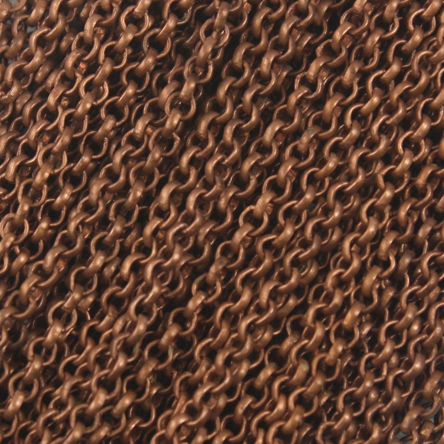 Antique Copper Rolo Chain bulk Chain, 10 ft of Antique Copper SOLDERED Rolo Chain - 2.0mm 2mm Soldered Links - 2.0BL