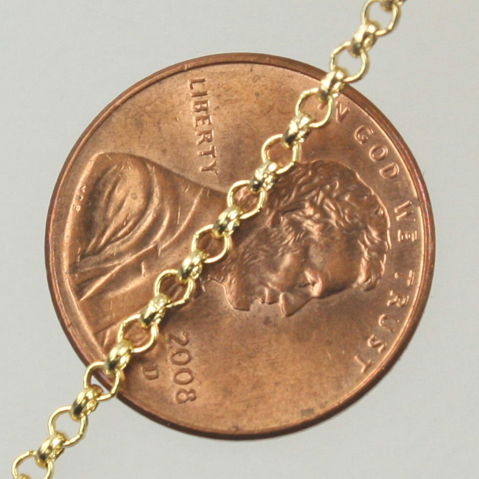 Gold Plated Rolo Chain bulk, 32 ft of Gold Plated SOLDERED Rolo Chain - 2.0mm 2mm Soldered Links - Wholesale Bulk Jewelry