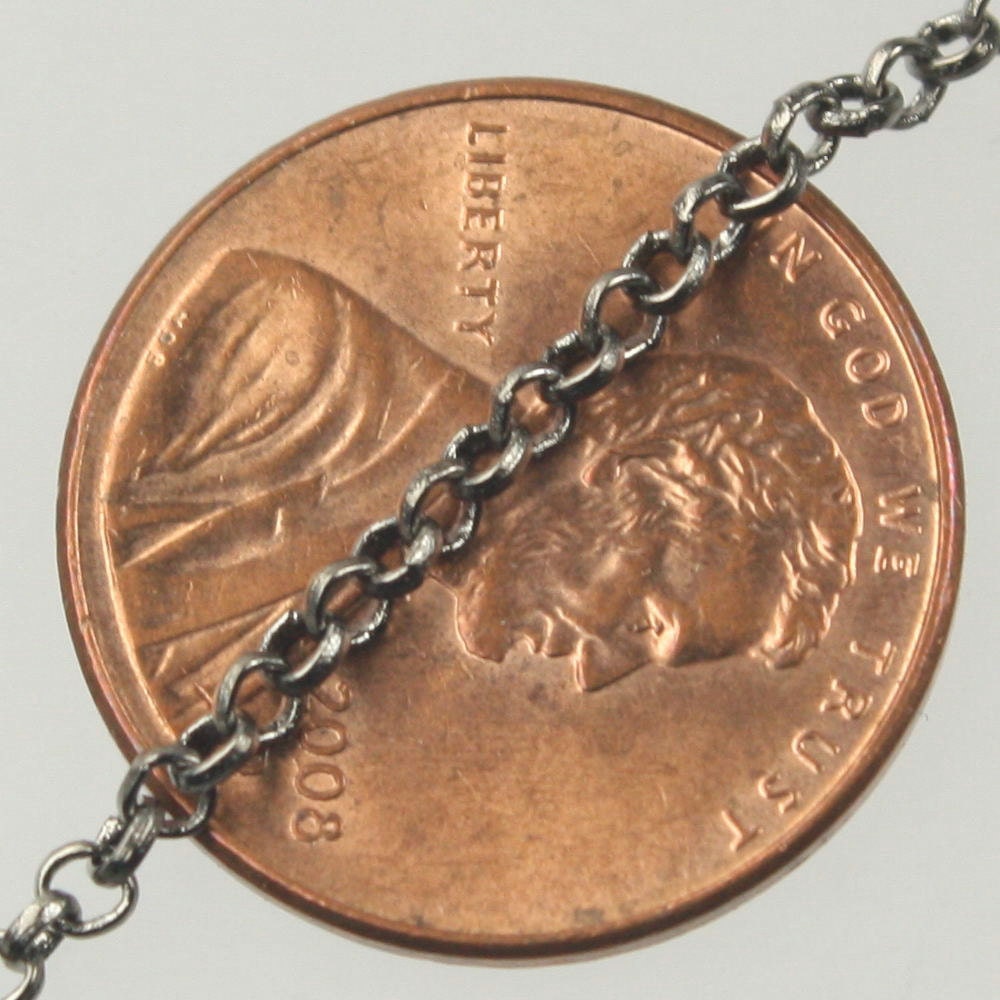 Gunmetal ROLO Chain bulk, 100 ft of SOLDERED Rolo Chain - 2.0mm 2mm Soldered Links - Wholesale Bulk - 2.0BL