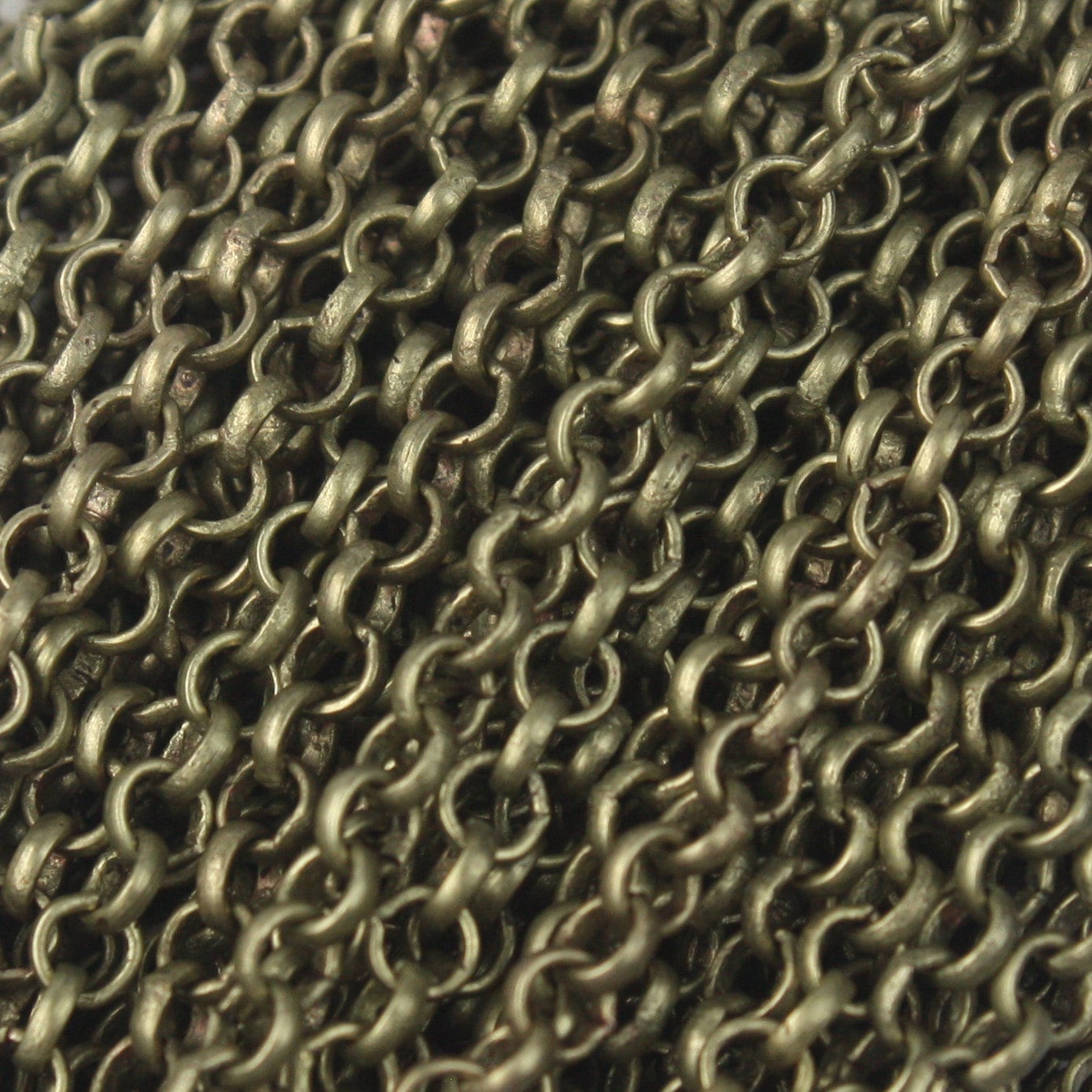 10 feet Antique Bronze ROLO Chain bulk - 3.1mm SOLDERED Link BRASS Rolo Chain - Wholesale - 3.1BL