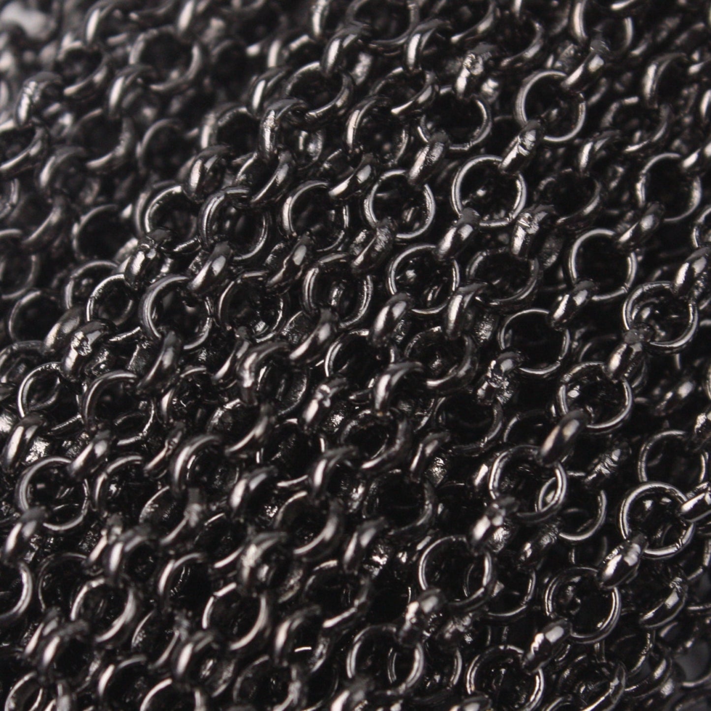 Gunmetal ROLO Chain bulk, 10 ft of SOLDERED Rolo Chain - 3.1mm Soldered Links - Wholesale Bulk - 3.1BL