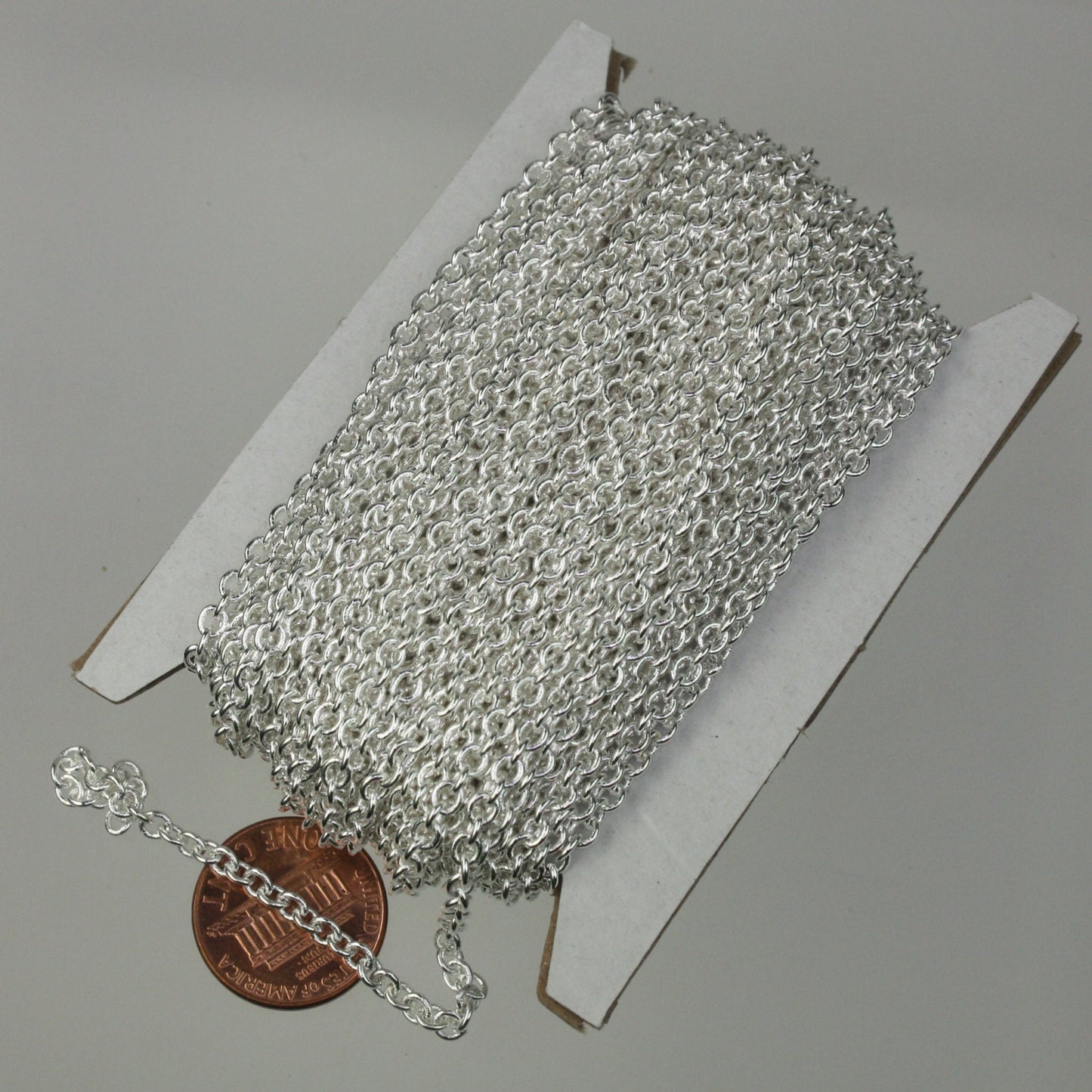 10 ft. of Silver Plated SOLDERED Thick Fancy Cable Chain - 3x3.5mm 21G Thickness Wire SOLDERED Link - 335S
