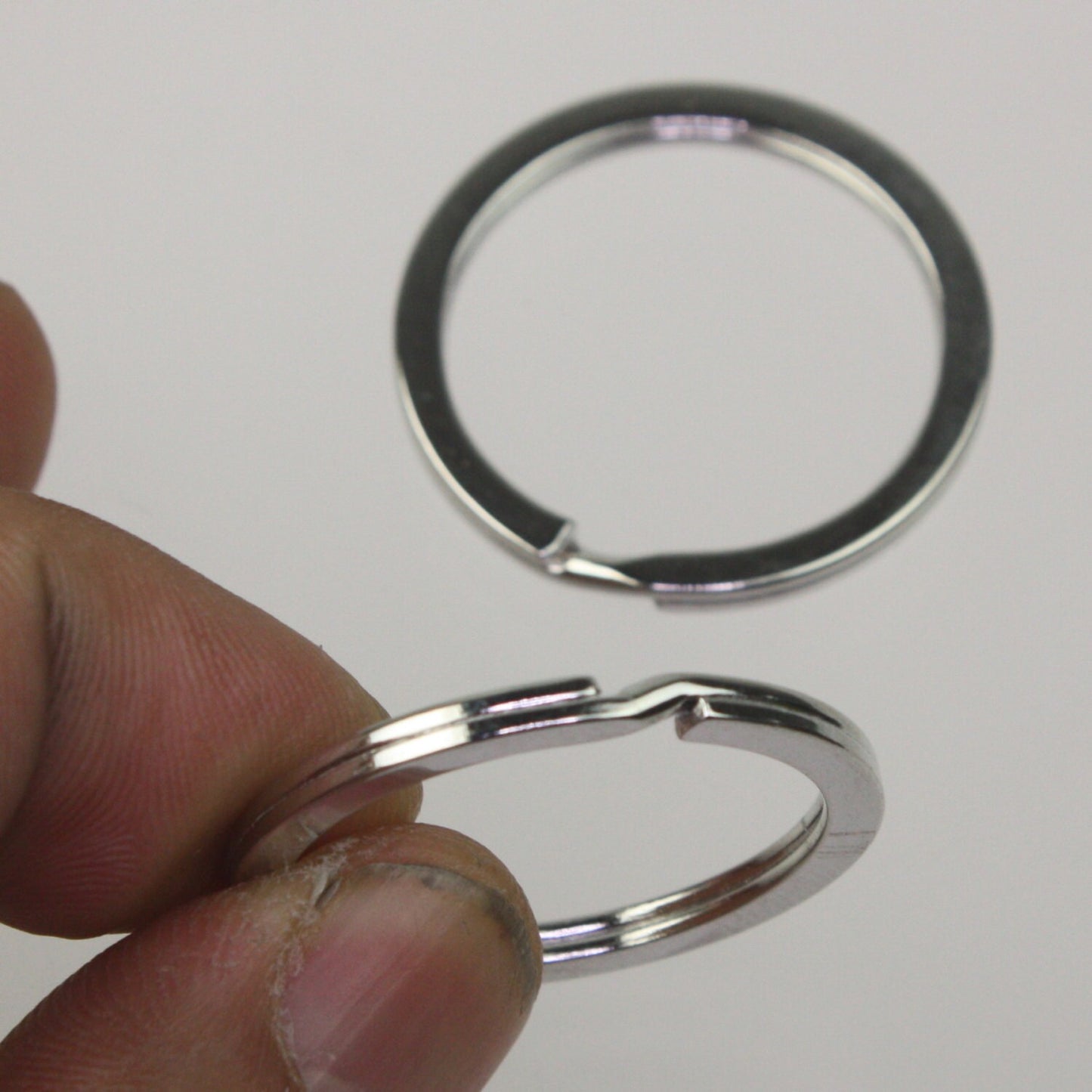 30 pcs of rhodium Plated Split Ring Keyring Key Chain Fob - 30mm - ship from California USA