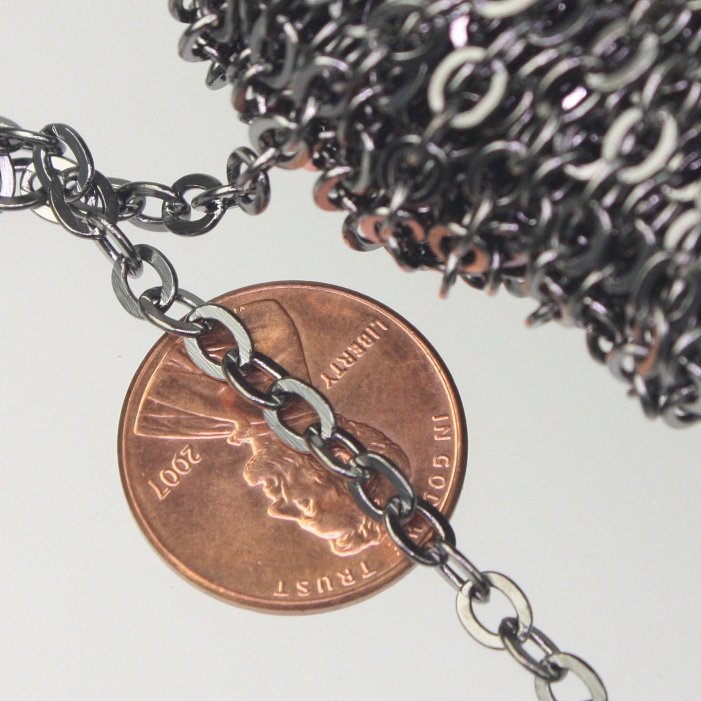 LIMITED 32 Ft of Gunmetal Flat Cable Sturdy SOLDERED Heavy Chunky Chain 4.2x5.2mm 22Gauge - 4252F