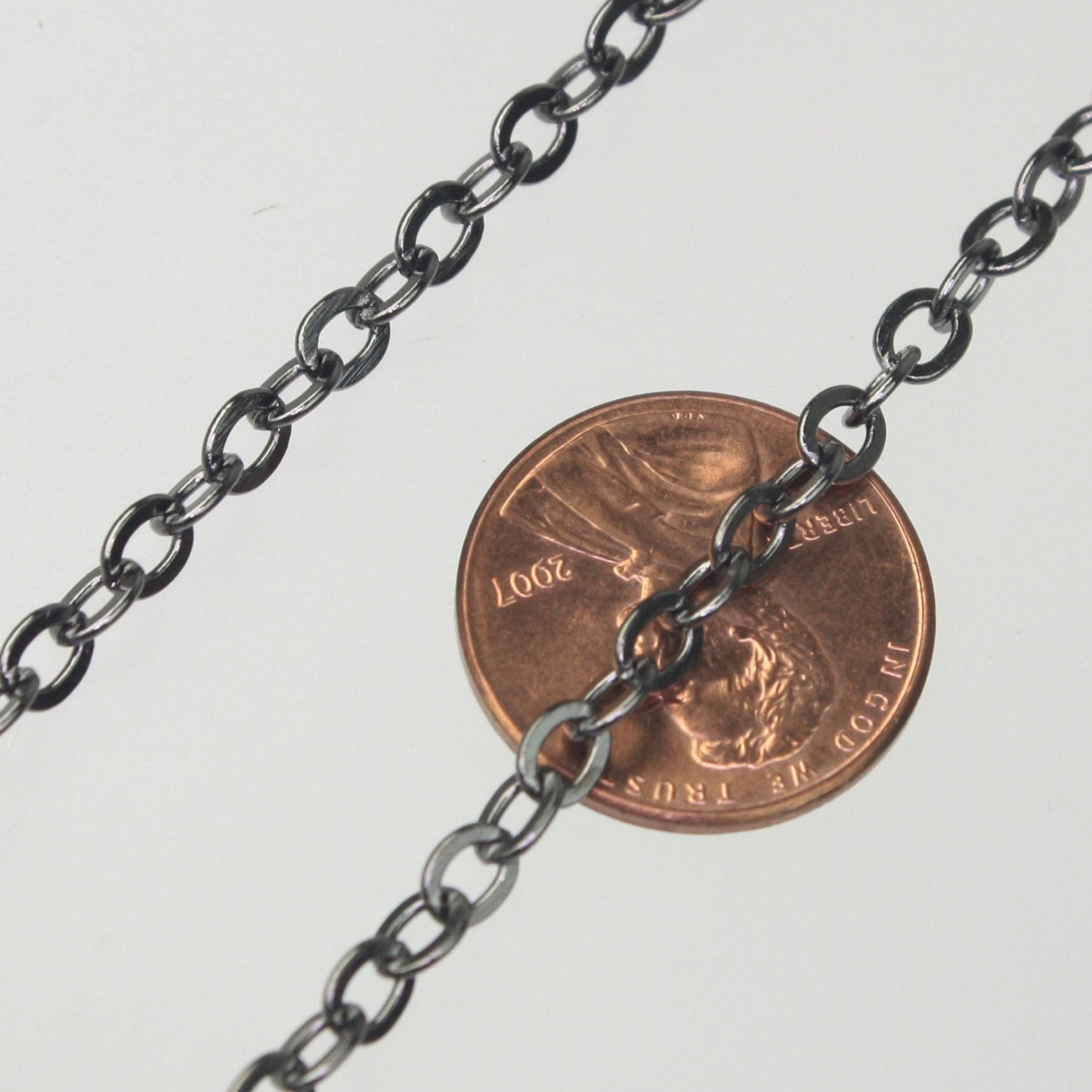 LIMITED 32 Ft of Gunmetal Flat Cable Sturdy SOLDERED Heavy Chunky Chain 4.2x5.2mm 22Gauge - 4252F