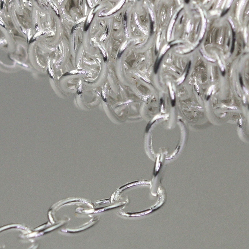 10 ft. of Sterling Silver Plated SOLDERED Thick Big Cable Chain - 4x5mm 21G Thickness Wire SOLDERED Link - Ship from California USA