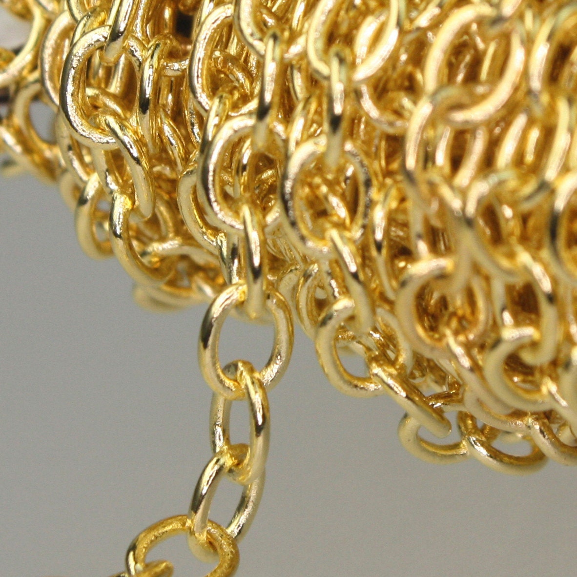 10 ft. of Gold Plated SOLDERED Thick Big Cable Chain - 4x5mm 21G Thickness Wire SOLDERED Link - 450S