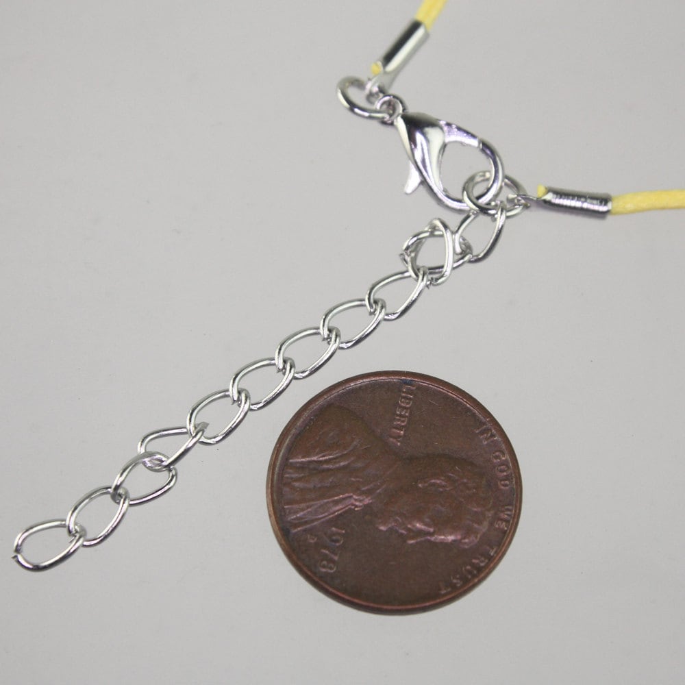 10 Yellow Necklace Cord bulk, 1.5mm 18-20 inch adjustable YELLOW compressed cotton HIGH quality cord necklace - Ship from USA