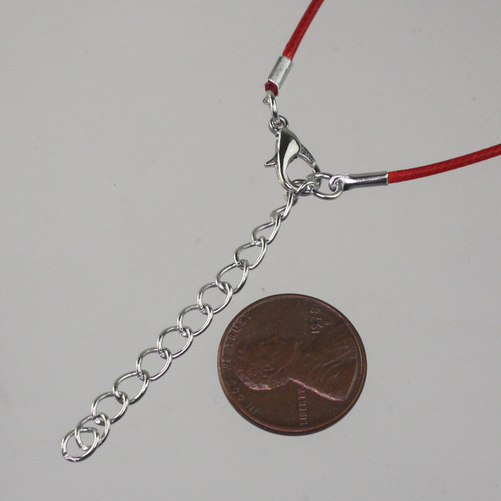 1/5/10/25/50/100pcs 1.5mm/2.0mm 18-20 inch adjustable compressed HIGH quality cotton quality necklace cord - RED