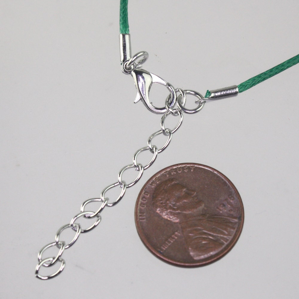 1/5/10/25/50/100pcs 1.5mm/2.0mm 18-20 inch adjustable compressed HIGH quality cotton quality necklace cord - GREEN