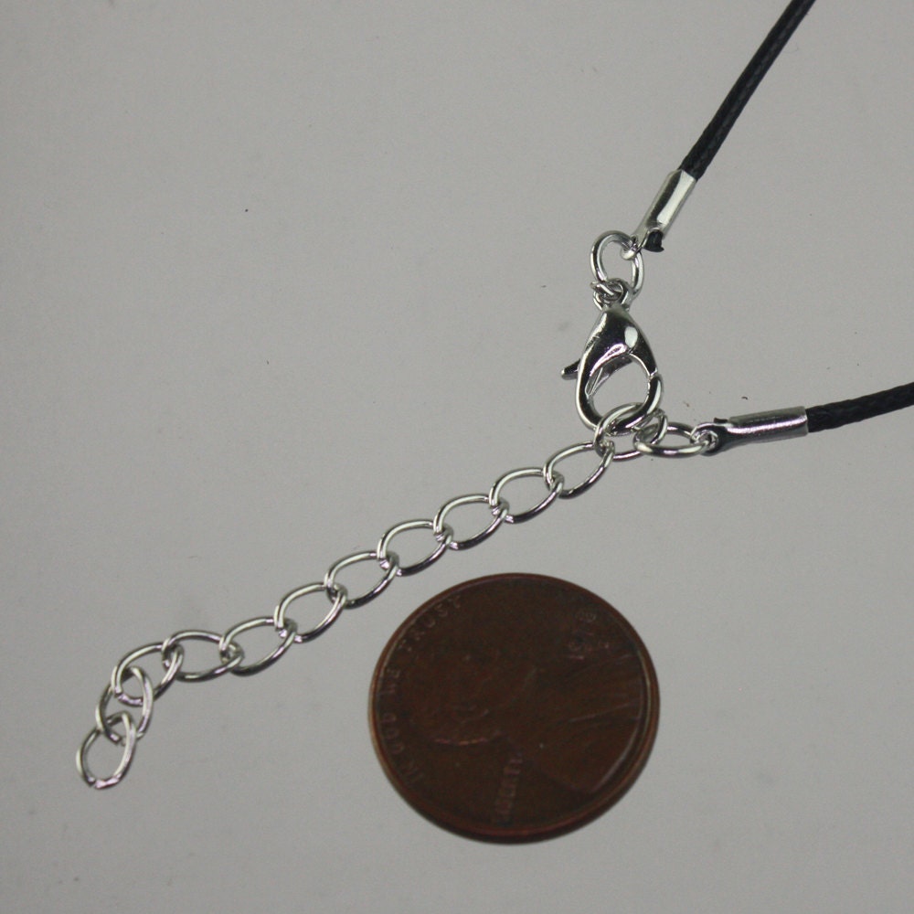 1/5/10/25/50/100pcs 1.5mm/2.0mm 18-20 inch adjustable compressed HIGH quality cotton quality necklace cord - BLACK