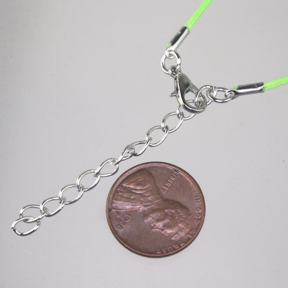 1/5/10/25/50/100pcs 1.5mm/2.0mm 18-20 inch adjustable compressed HIGH quality cotton quality necklace cord - Light Green