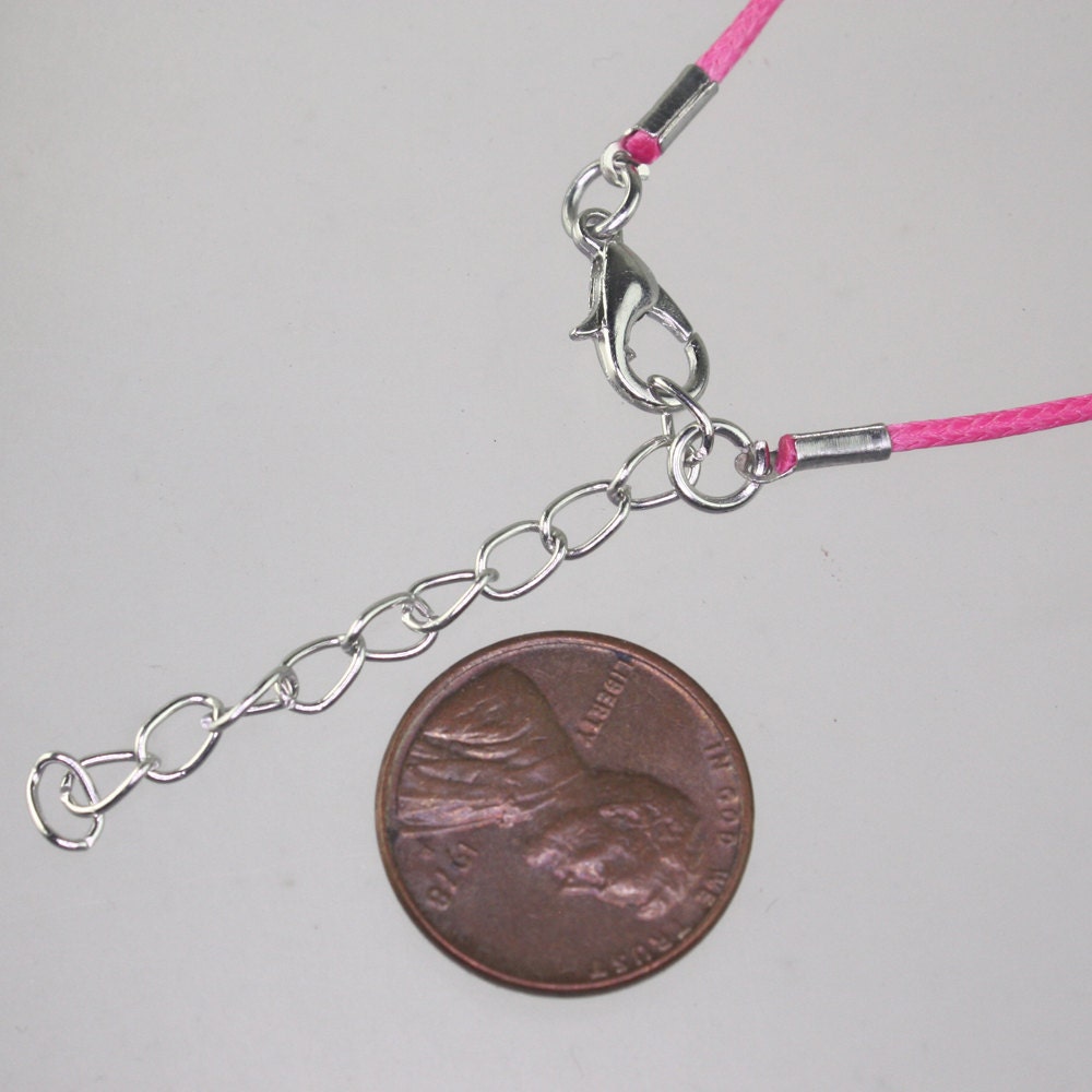 1/5/10/25/50/100pcs 1.5mm/2.0mm 18-20 inch adjustable compressed HIGH quality cotton quality necklace cord - PINK