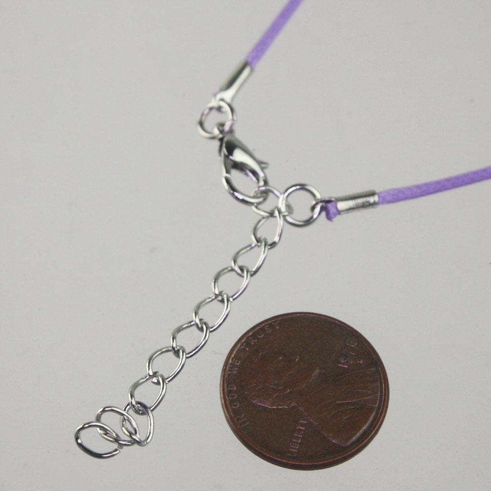 1/5/10/25/50/100pcs 1.5mm/2.0mm 18-20 inch adjustable compressed HIGH quality cotton quality necklace cord - Light Purple