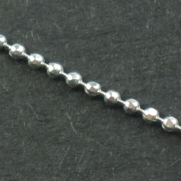Sterling Silver Necklace Chain - 16 inch 1.0mm Ball - Facet Ball Necklace Chain - Ready to Wear Bulk Wholesale - from California USA