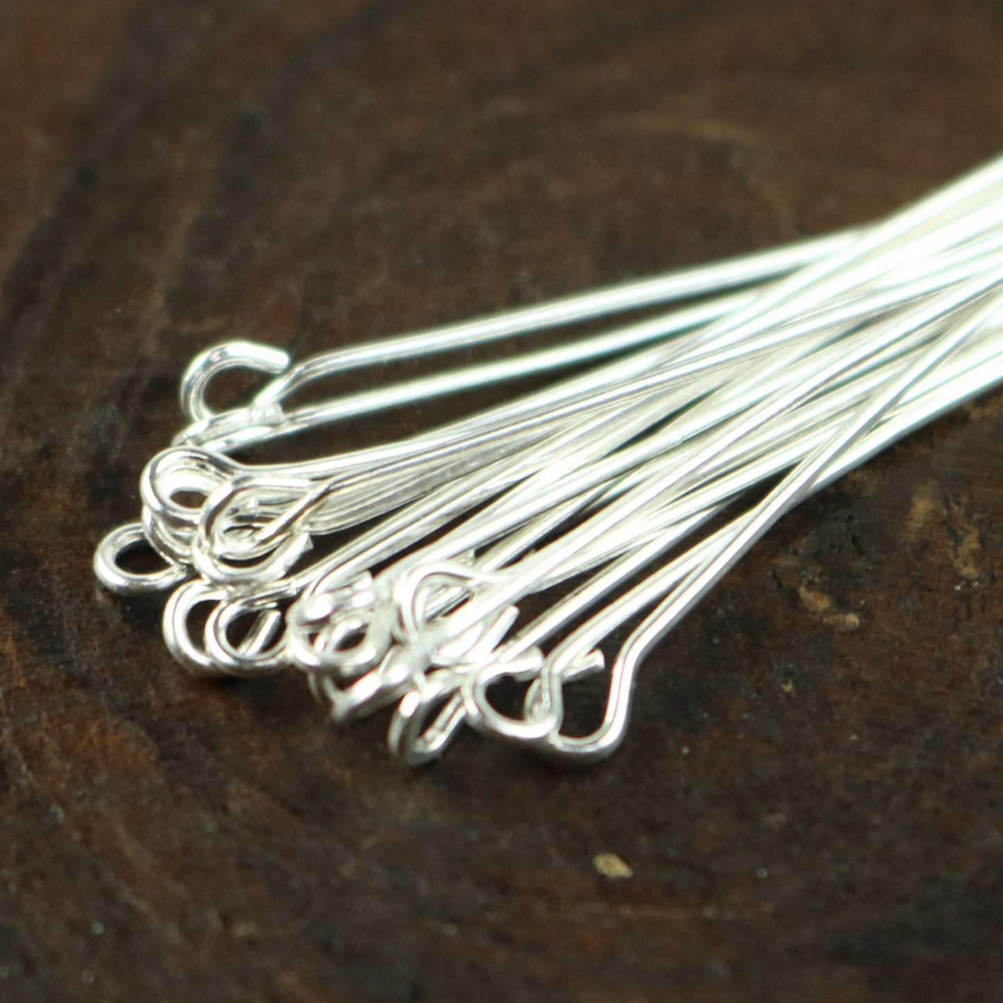 Bulk/FingerPick 100 Pcs Silver Plated Eyepins Eye Pins Headpins - 2 inch (50mm) 21 Gauge 21G - 9PIN-21G-50