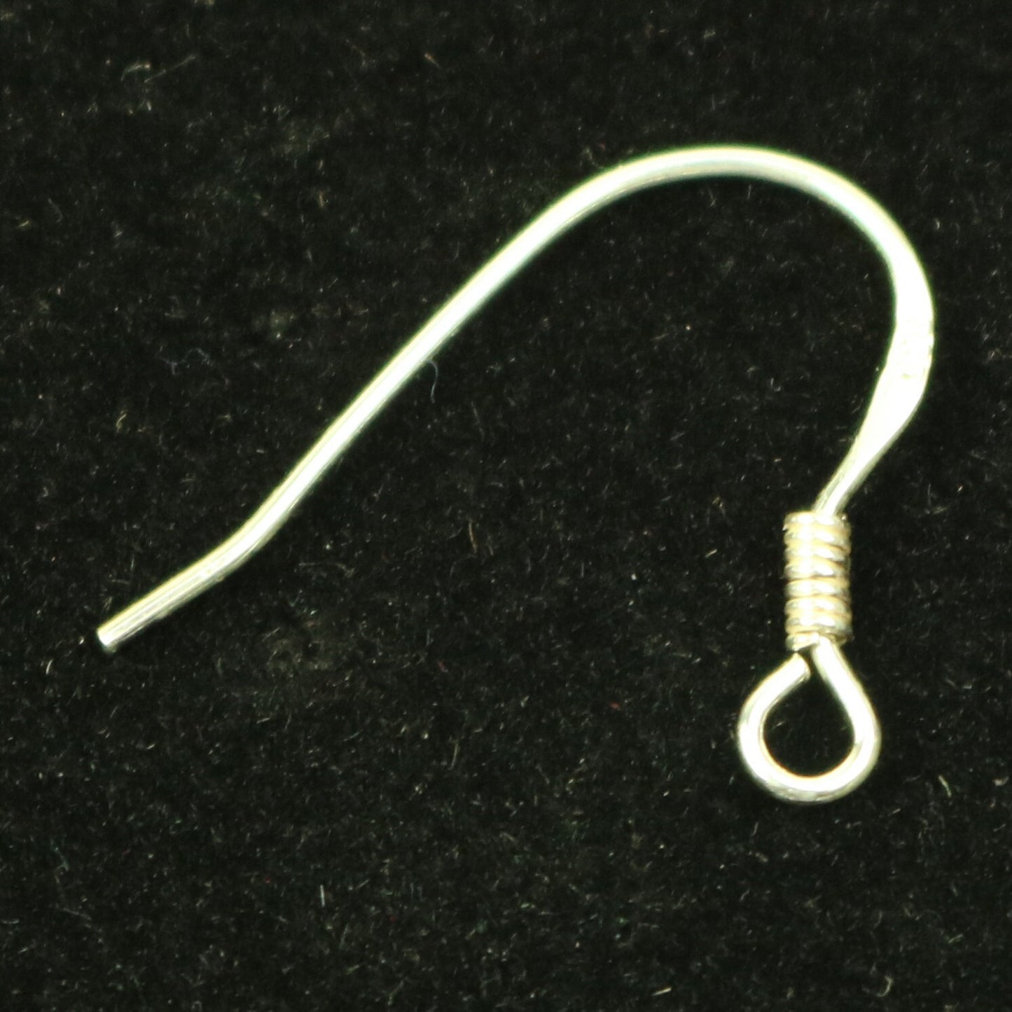 10 Sterling SILVER French Hook Ear Wires Earrings Earwires - 17x19mm 21Gauge 0.7mm Wire - 5 Pair Fish hook ear wire - ss746
