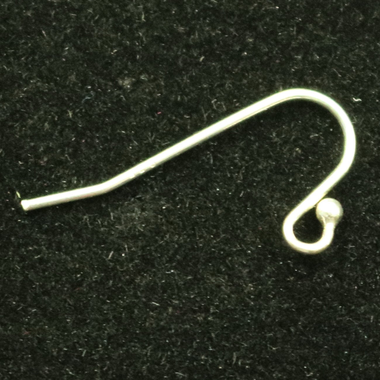 10 Sterling SILVER Ear Wires Earrings hooks Earwires with Ball - 10x22mm 21Gauge 0.7mm Wire - 5 Pair Fish hook ear wire - ss744