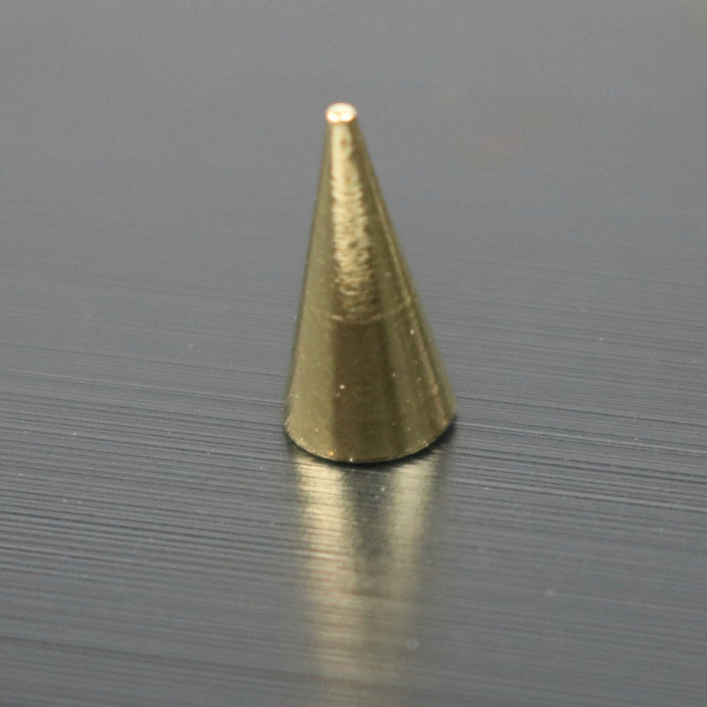 10 Raw Brass Spike - 4x8mm , Conical Spike , Spike Beads , Geometric Beads, Solid Brass