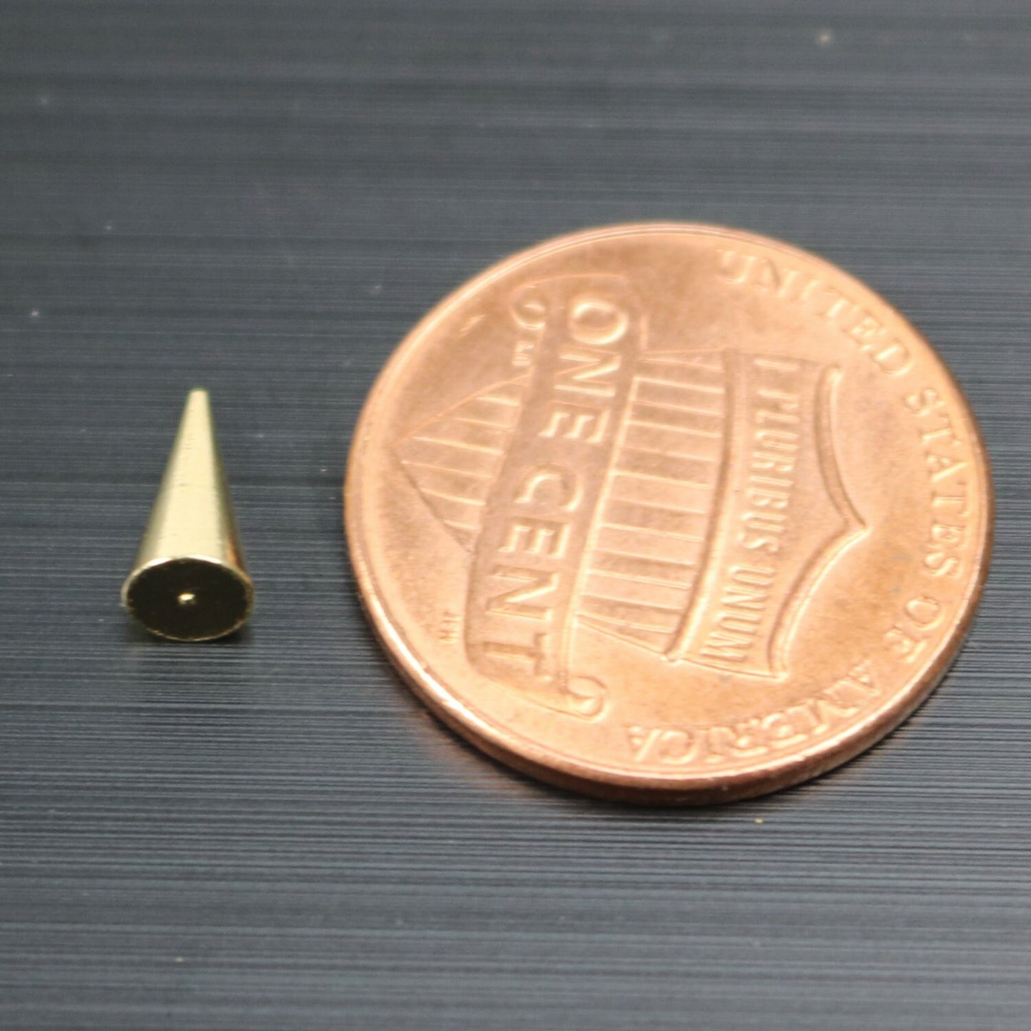 10 Raw Brass Spike - 4x8mm , Conical Spike , Spike Beads , Geometric Beads, Solid Brass