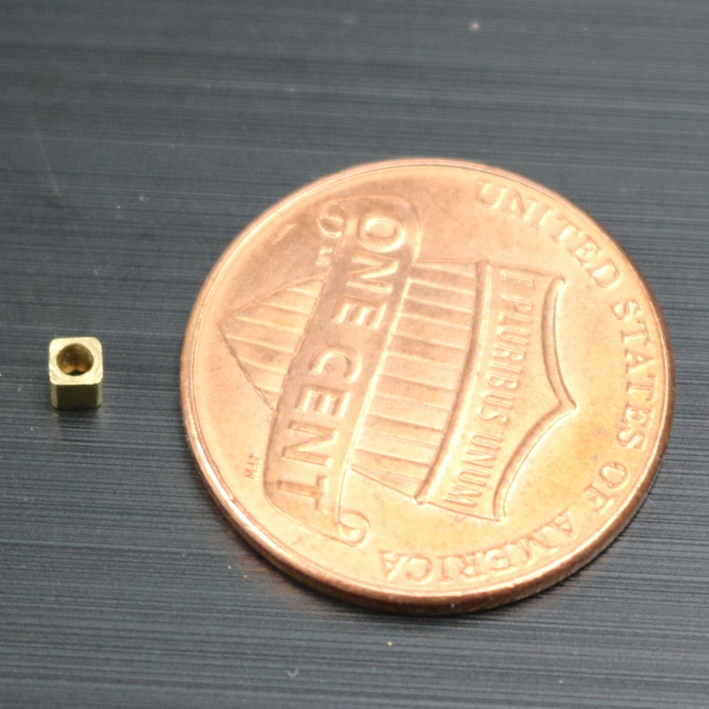 100 Raw Brass Square Cube Beads, End Caps - 2.0x2.0 mm 2mm - Solid Brass