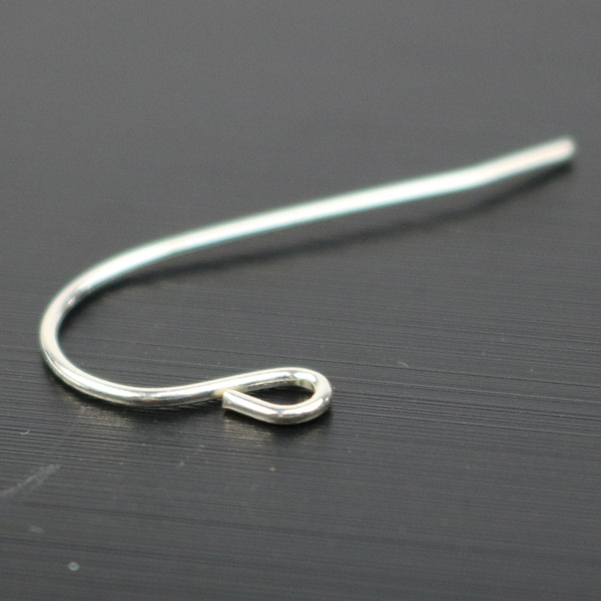 10 Sterling SILVER Simple Ear Wires Earrings hooks Earwires - 13x23mm 21Gauge 0.7mm Wire - 5 Pair Fish hook ear wire - ss784