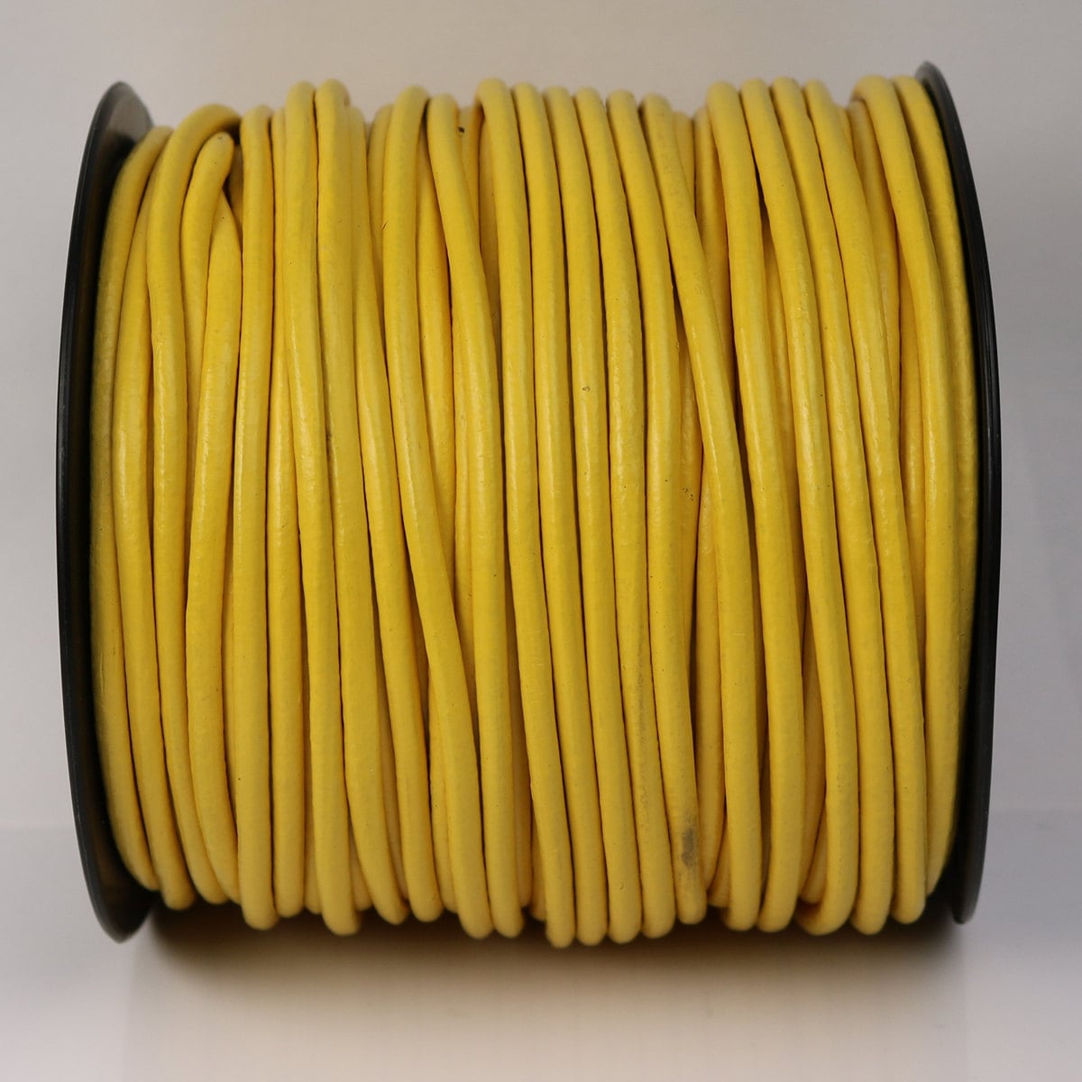 5 feet Yellow Leather Cord - 3mm Genuine Leather Round Cord - USA Seller