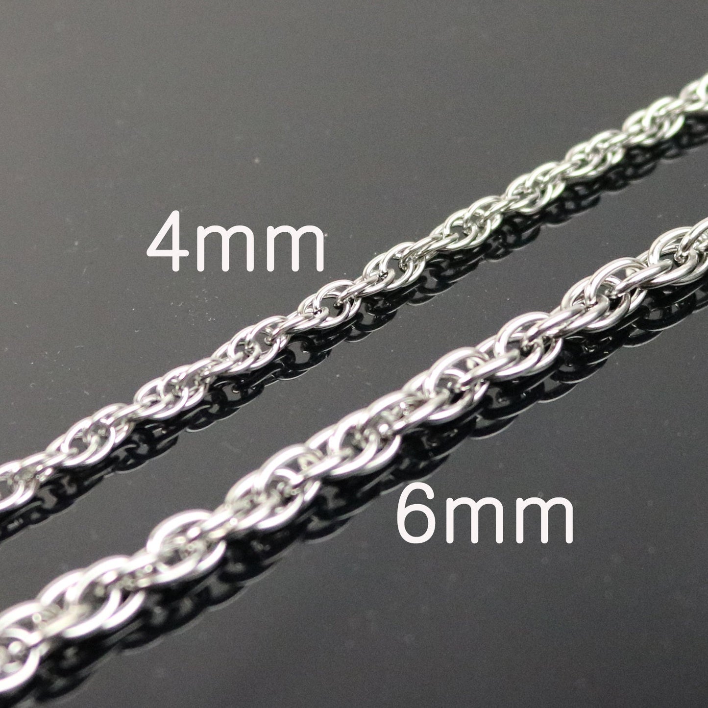 Stainless Steel MEN's Chunky Rope Multi Cable Chain Ready to Wear Necklace - 24 inch (60 cm) 6.0mm Thickness