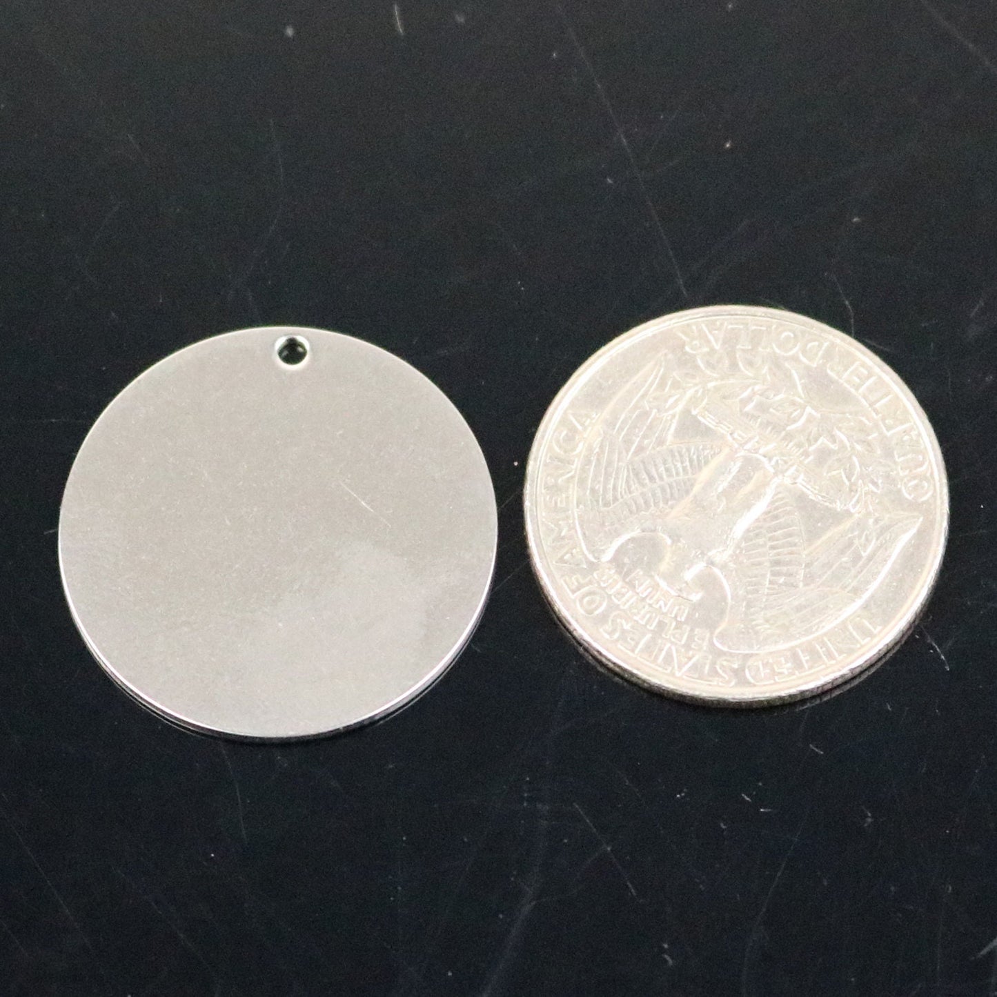 50 pcs of 1" Stainless Steel Stamping Blanks - 1 inch 25 mm 18 gauge 1.0mm thickness - Blank Stamping Metal Flat Discs Tags