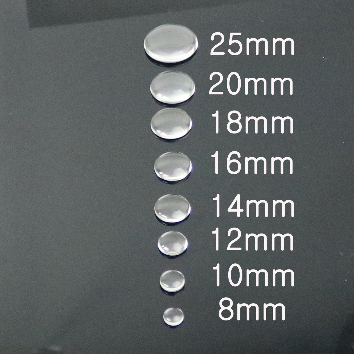 100 Glass Cabochons - 12mm 1/2inch - 4.5mm thickness -Circle Domed Magnifying Clear Round Glass Cabochon for Cameo Pendants, Photo Jewelry