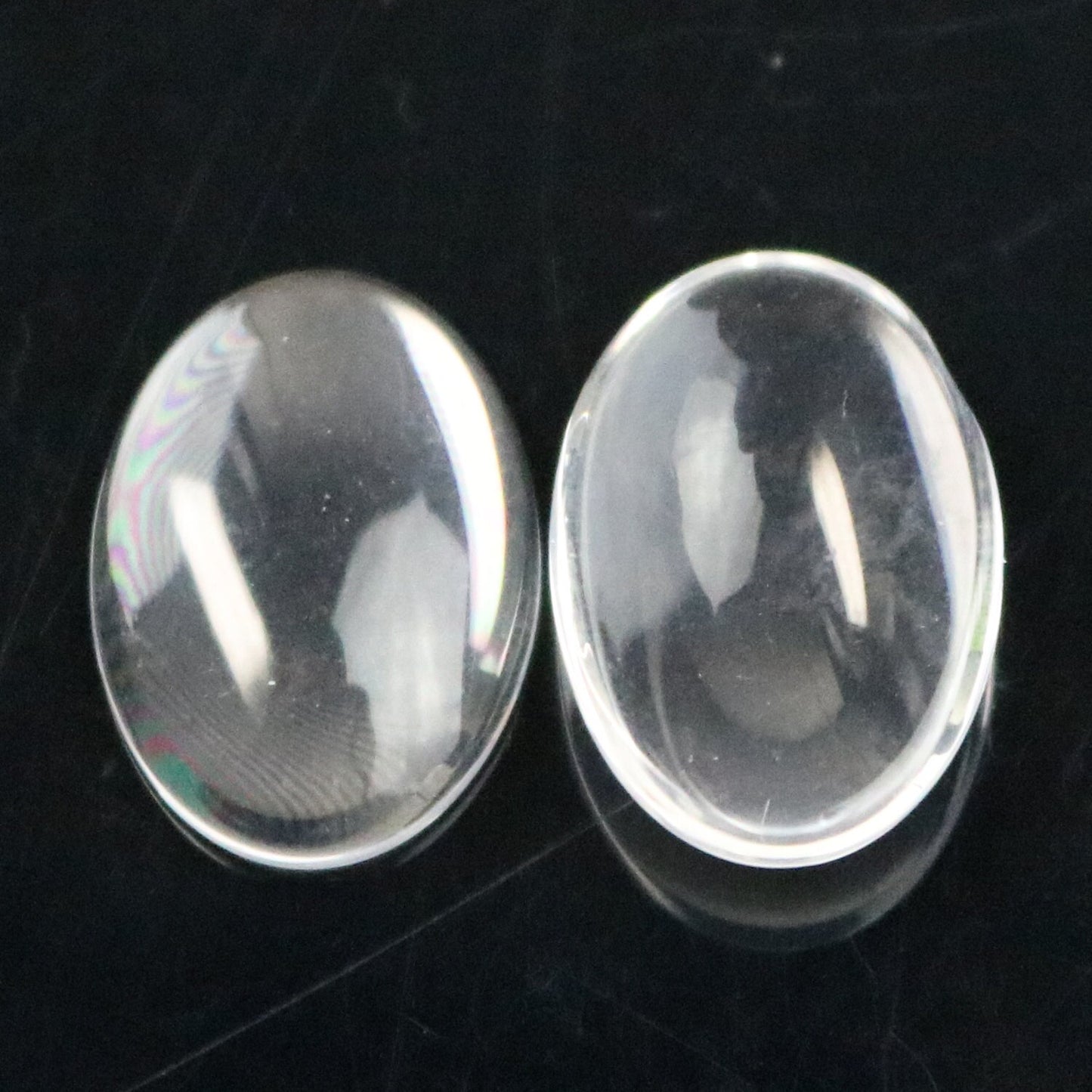 50 Glass Cabochons - 13x18mm - 4.5mm thickness - 1/2'x3/4' inch Oval Domed Magnifying Clear Glass Cabochon for Cameo Pendants, Photo Jewelry