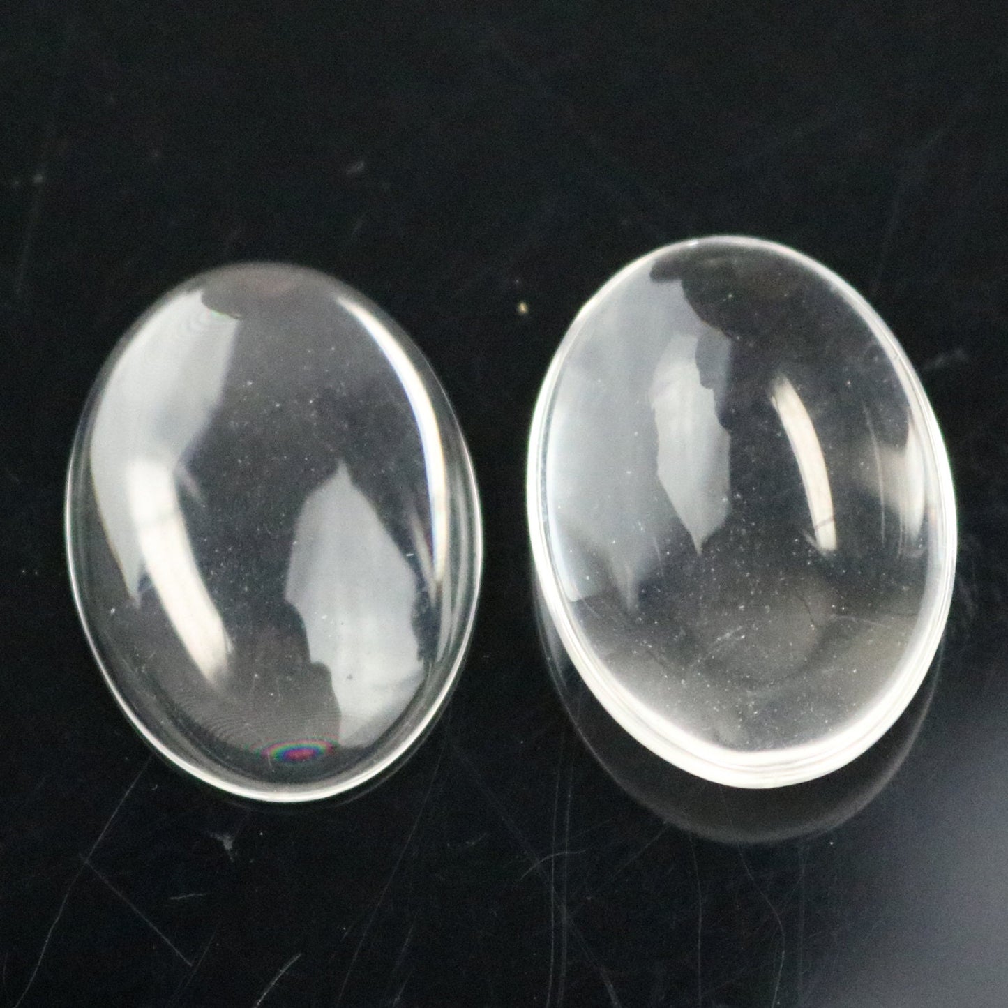 50 Glass Cabochons - 18x25mm - 5mm thickness - 3/4'x1' inch Oval Domed Magnifying Clear Glass Cabochon for Cameo Pendants, Photo Jewelry