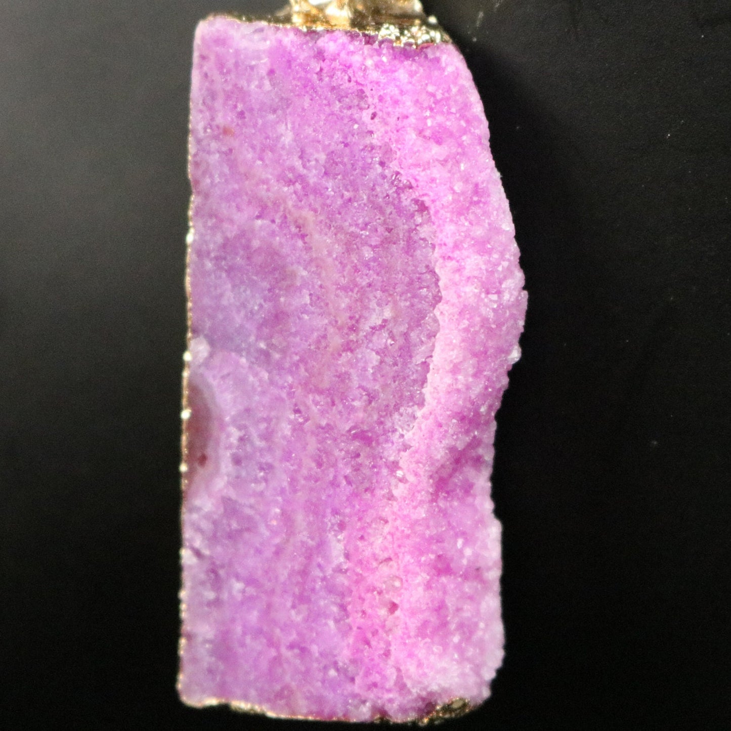 Druzy Pendant PINK Agate Raw Gemstone Pendant, Drusy Natural Stone Pendant - 20-30mm x 30-40mm 9 mm + thickness