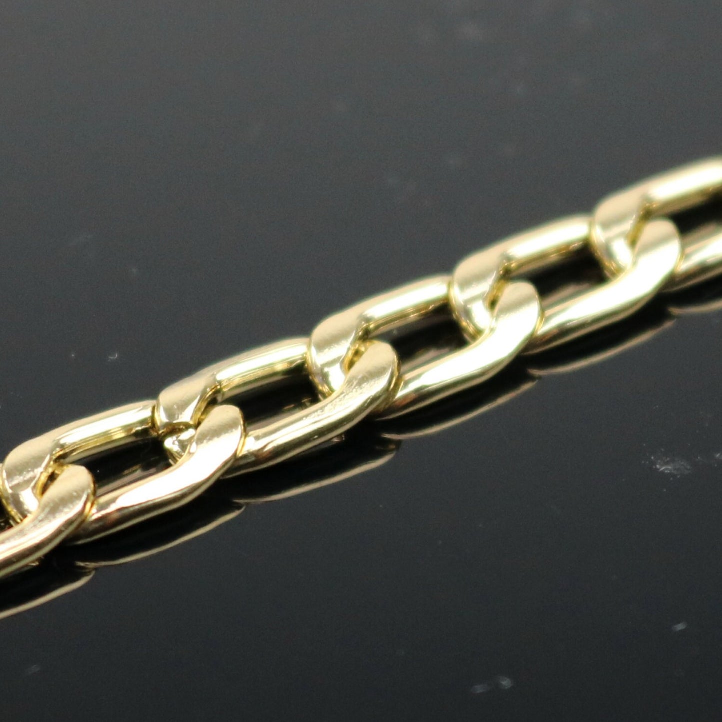 10 ft of Aluminum Facet Curb Chain - Gold TARNISH Resistant Tarnish FREE Anti Tarnished Gold Finished - 11x6mm 1.7mm thickness - A052