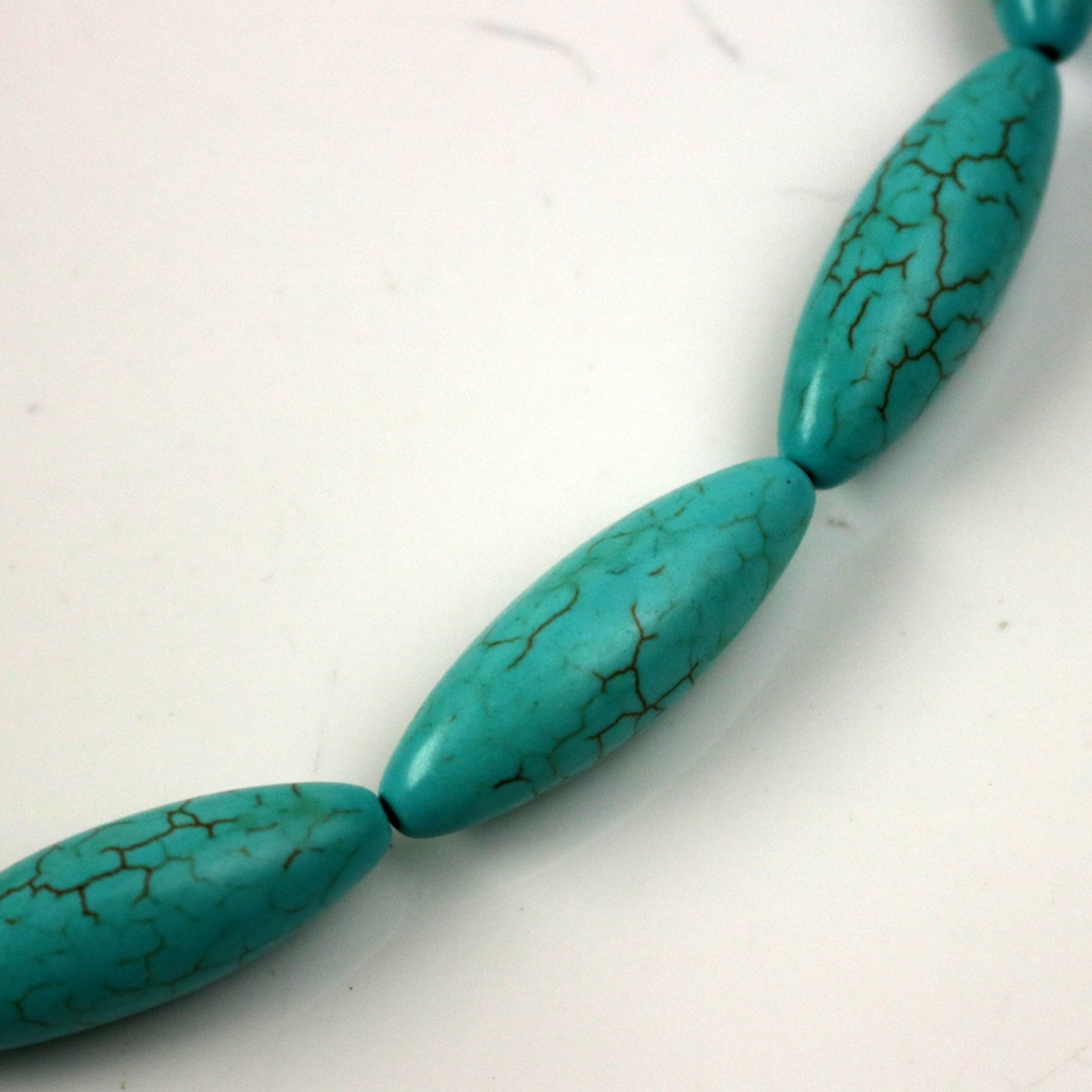 10 pcs Barrel Beads Howlite Turquoise Barrel Pendant - 30mm 10mm thickness
