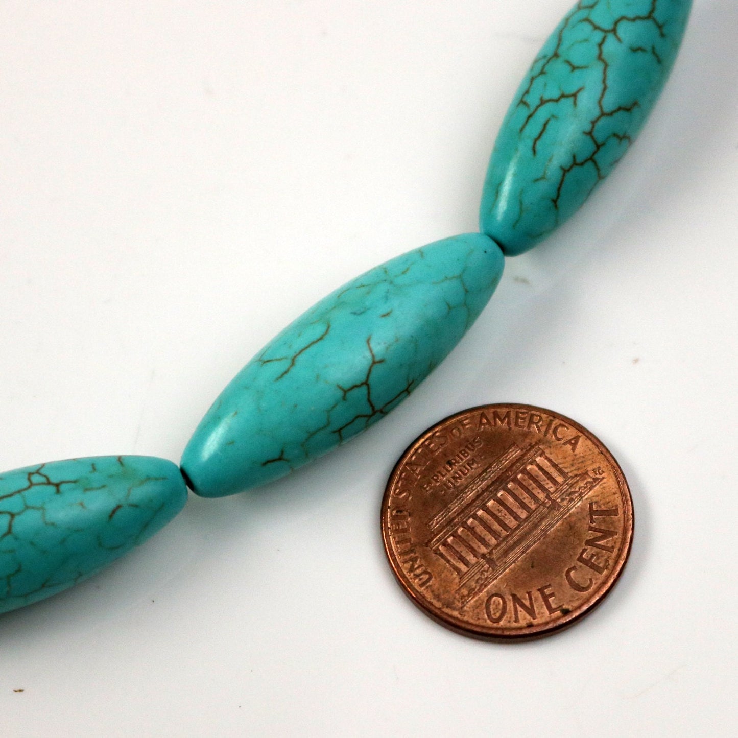 10 pcs Barrel Beads Howlite Turquoise Barrel Pendant - 30mm 10mm thickness