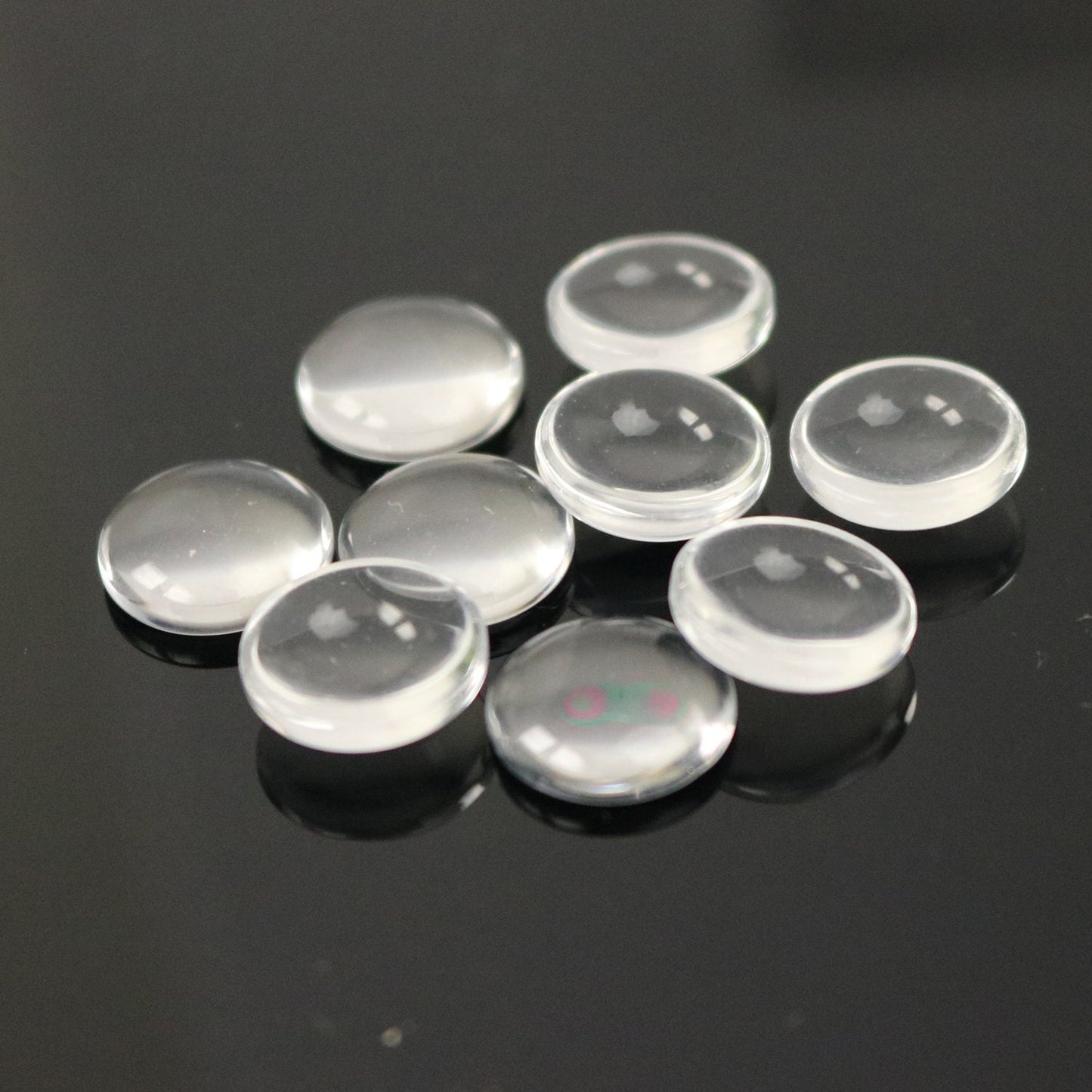 Pendant BEZELS with GLASS Magnifying Domes Cabochon - 5 sets 10 pcs - 12mm 1/2 inch Antique Silver Bezel and Circle Domed Glass Cabochon