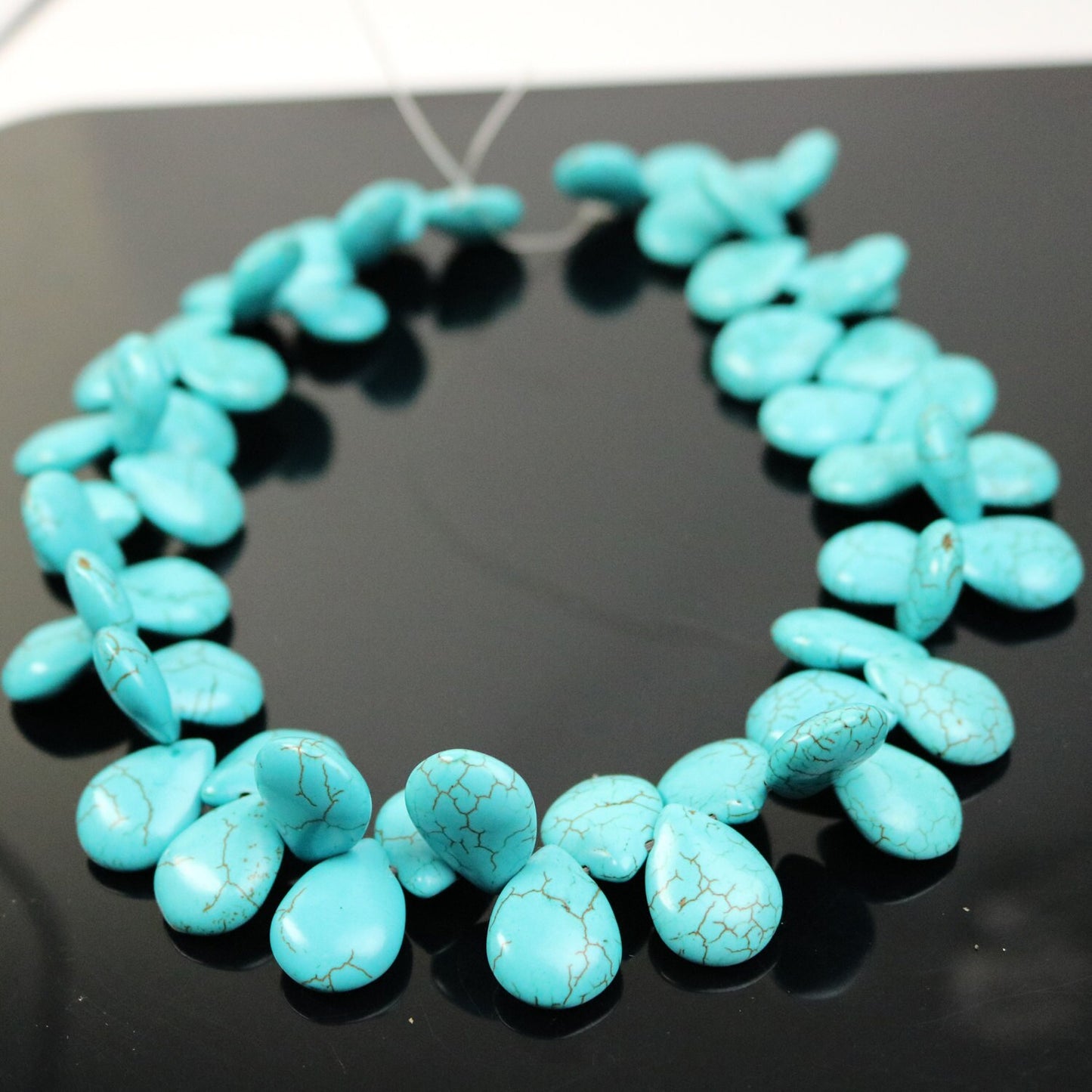 20pcs Howlite Turquoise Teardrop Briolette Drop 15x20mm