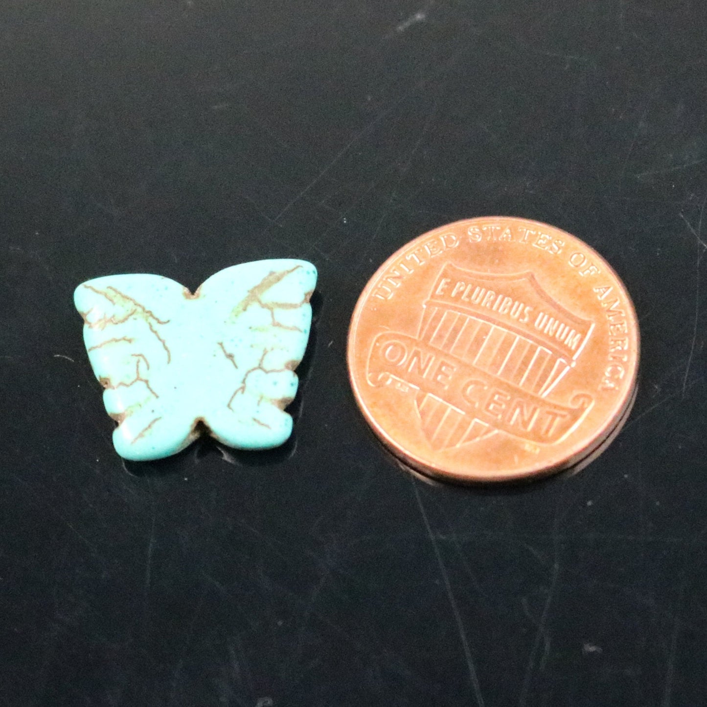 20 pcs Butterfly Beads Howlite Turquoise Butterfly Pendant Beads - 16x13mm 3.5mm thickness