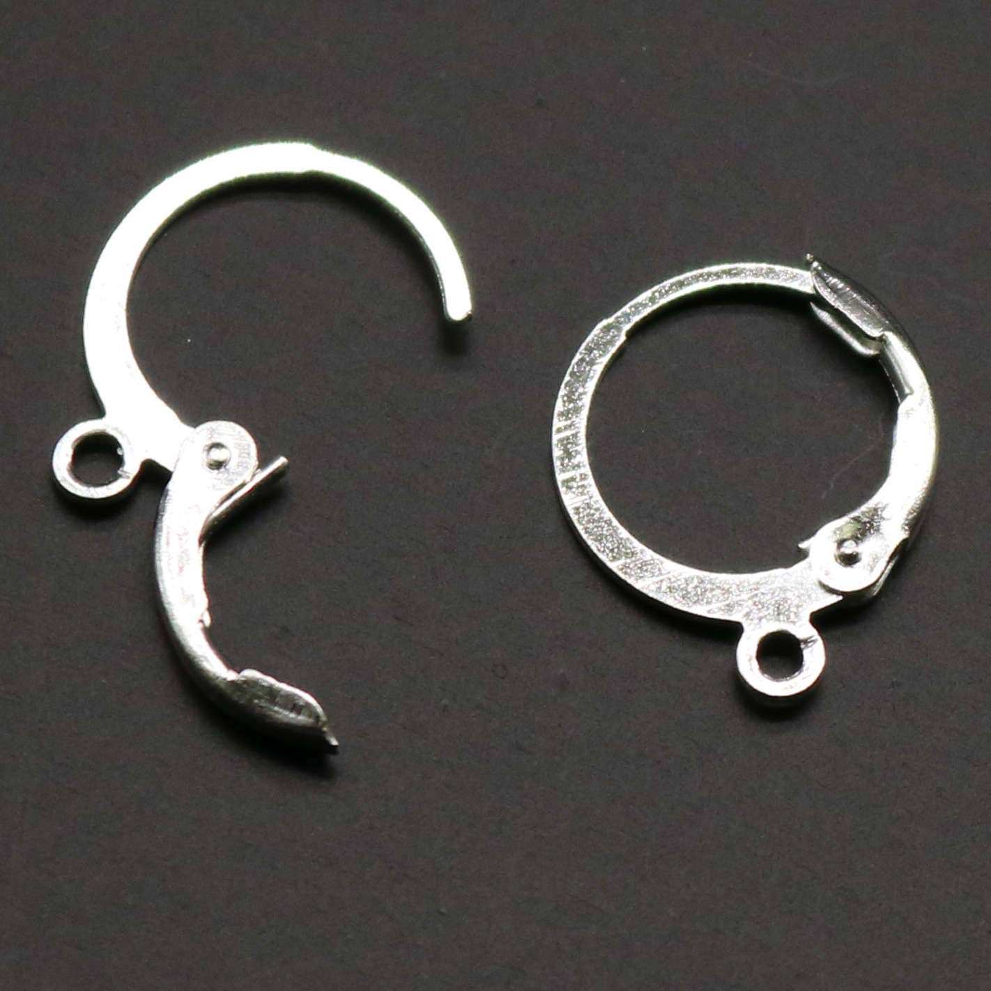 New 30 Sterling Silver Plated ROUND Leverback Earrings earwire - 12x9mm Brass Earring Lever Back - ELR9