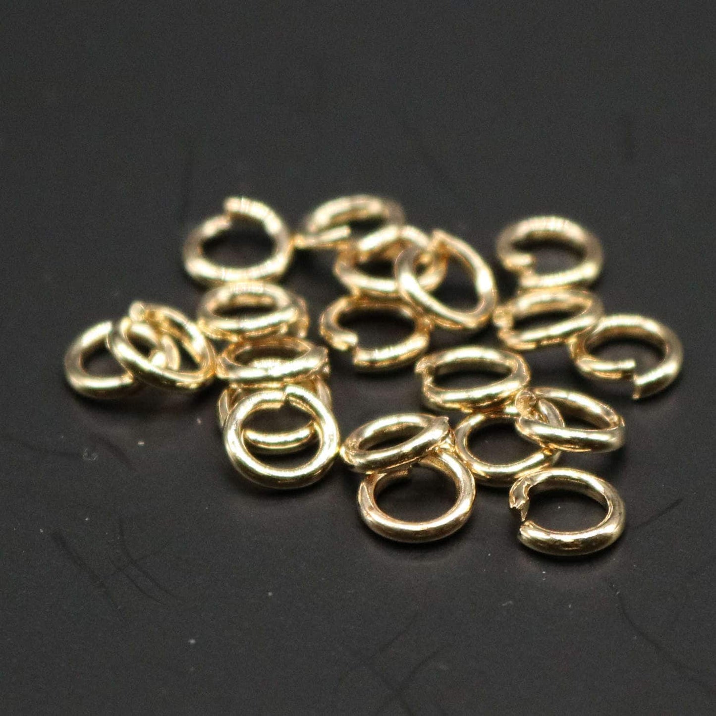 100 pcs of 6mm Thick Jump Rings - Pinky Gold (Champagne Gold) Jumpring 6x1.2mm 16 Gauge 16G Bulk Jumprings Open O Ring JR1206
