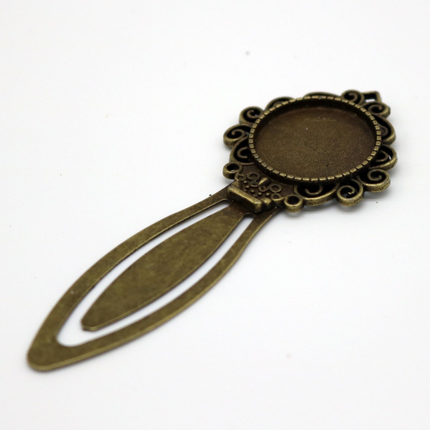 Bookmark with 20mm GLASS Magnifying Domes Cabochon - 5 sets 10 pcs - 80mmx31mm Antique Brass - S007 - We ship from California USA